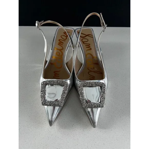 Sam Edelman Kammie Womens kitten Heels Soft Silver Size 9 - Picture 4 of 10